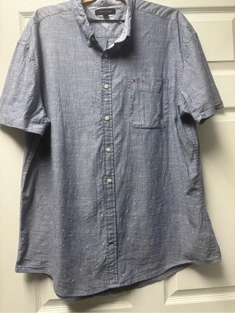 Tommy Hilfiger Light Blue Short-Sleeve Button-Down Shirt
